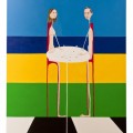 mezzo pieno mezzo vuoto - 70x100 acrilico- 2011